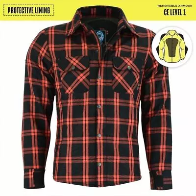 Mens CE Armour Motorcycle Motorbike Shirt Lined With DuPont™ KEVLAR® JRS10022 • $179.99