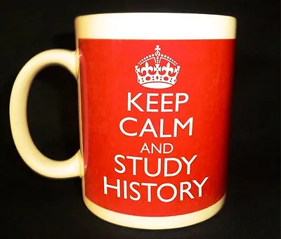 New Keep Calm And Study History Mug Cup Gift And Carry On Retro Cool Britannia  • £9.99
