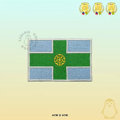 £2.09 • Buy DERBYSHIRE County Flag Embroidered Iron On Sew On Patch Badge For Clothes Etc