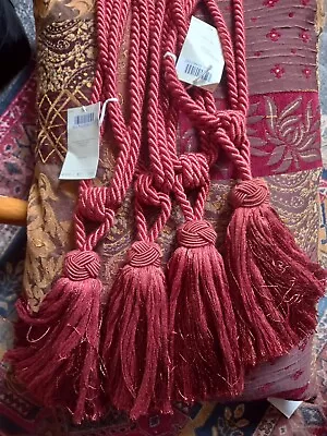 Laura Ashley 2 Pairs(4 In Total) Of Curtain Tassel Tie BacksBURNT SIENNA BNWT • £14.95