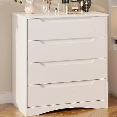 4 Drawer Dresser White Chest Of Drawers With Large Storage Capacity Bedroom • $149.48