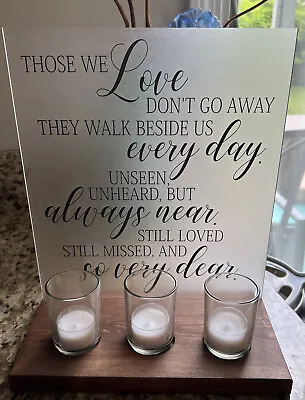 Memorial Table Sign For Wedding  Memorial 3 Candles. Sentimental • $30