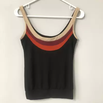 Vintage My Michelle Tank Orange Burgundy Tan Size Small • $12