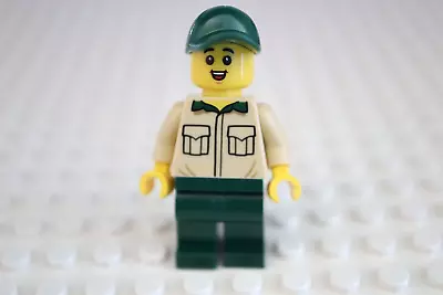LEGO Minifigure Boy With Safari Outfit Dark Green And Tan Town NEW • $9.99