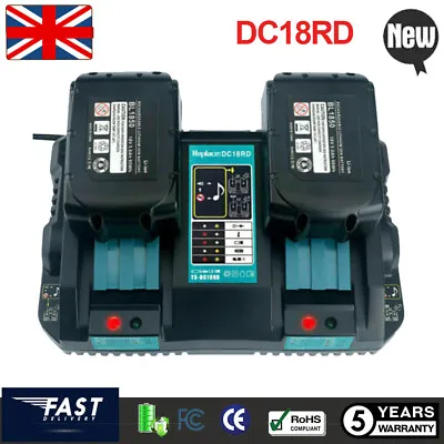 For Makita DC18RD Dual Port 240V 18V LXT LI-ION Twin Port Rapid Battery Charger • £24.89