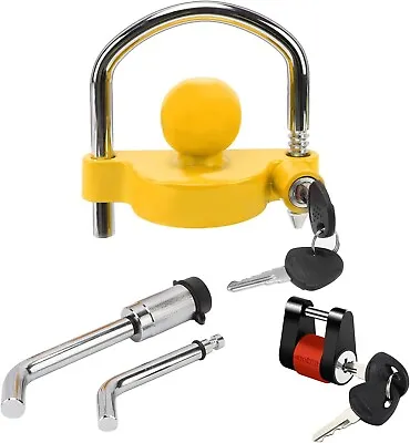 $49.98 • Buy Universal Coupler Locks Keyed Alike Trailer Hitch Set Hitch Coupler Security Kit