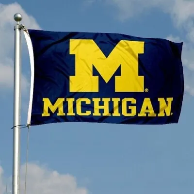 Michigan Wolverines 3'x5' Flag Banner **100% Full Color On Both Sides Of Flag** • $13.89