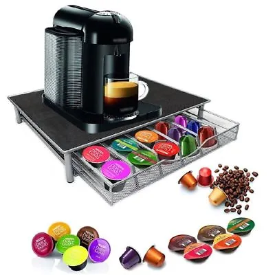 Coffee Machine Stand & Capsule Pod Storage Holder Drawer Nespresso Dolce Gusto • £12.95