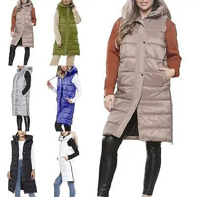 £20.99 • Buy Womens Winter Long Parka Quilted Coat Hooded Ladies Zip Up Padded Puffer Jacket
