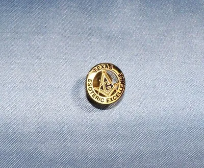 Vintage Masonic MASONS Tie Tack Lapel Pin 3/4  Texas Esoteric Excellence. • $9.99
