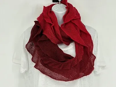 Multi-Tone Red Ombre Blend Open Loose Knit Infinity Scarf Women's 14  X 38  • $9