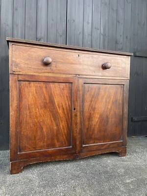 £495 • Buy Antique Georgian Chest Of Drawers Cupboard Linen Press