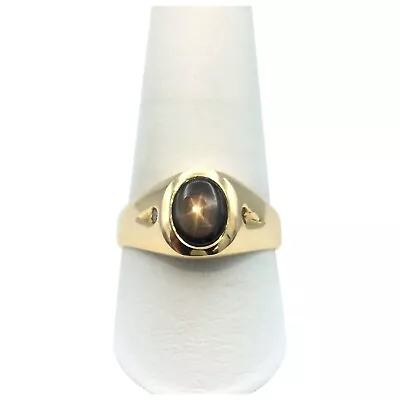 925 Sterling Silver Genuine Black Star Sapphire Mans Jewelry Ring • $69.29