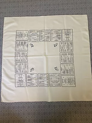 Vintage Bridge Tablecloth W Instructions At Each Position • $29.99