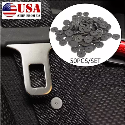 (50Pcs) Car Safety Seat Belt Button Buckle Stop Universal Anti Slip Stopper Gray • $12.02