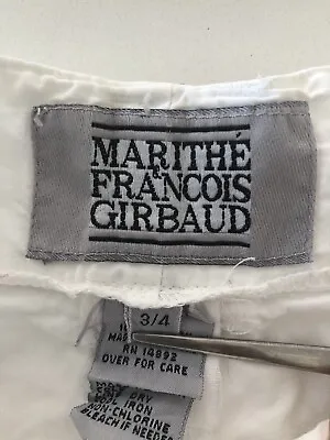$29.85 • Buy Vintage Marithe Francois Girbaud Cargo Shorts Size 6 White 100% Cotton Hong Kong