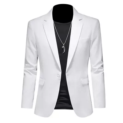 Men's Casual Suit Blazer Slim-Fit Suit Jacket Wedding Business Dress Suit Tops • $70.02