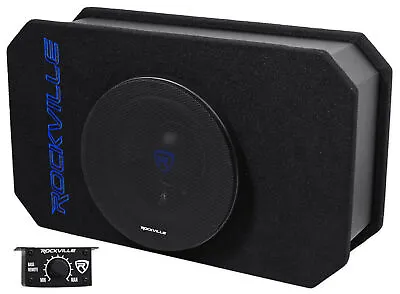 Rockville RMW8A 8  800 Watt Ported Powered Truck Subwoofer In Slim Enclosure • $109.95