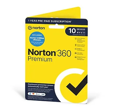 Norton 360 Premium + Utilities Ultimate 2024 10 Device 1 Year  5 Minute EMAIL • £31.04
