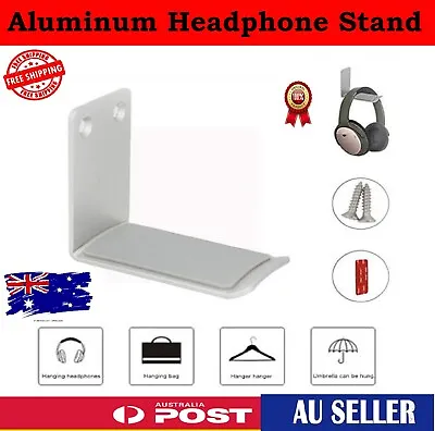 $11.99 • Buy Aluminum Headphone Holder Headset Hanger Under Desk Headphone Wall Mounted Stand