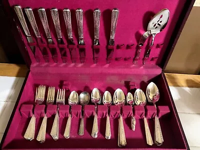 Vintage Hollywood Silverplate Flatware; 62 Piece Set Great Shape Box • $96