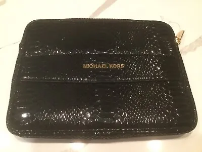 Michael Kors Snakeskin Black IPad Tablet Case Clutch EUC • $41.99