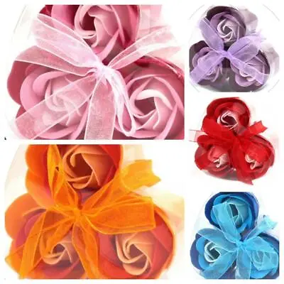 Luxury 3 & 5 Packs Of 3pcs Soap Flower Roses -  Gift For ALL Occasion • £9.99