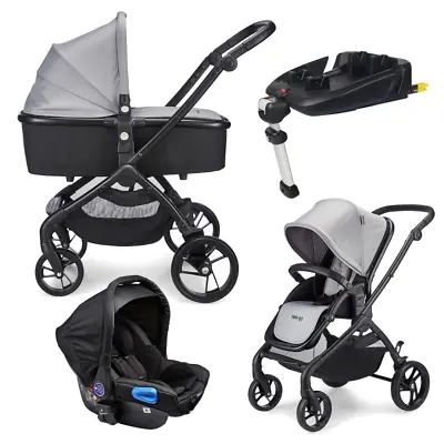 Mee-Go Plumo Travel 3-in-1 Travel System Package (inc. ISOFIX Base) - Ash Grey • £628.95