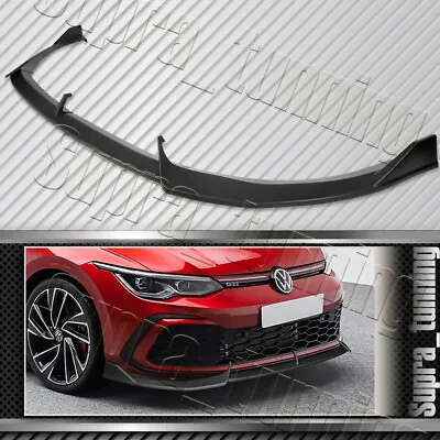 Matt Black Front Bumper Lip Spoiler For 2021-2024 Volkswagen VW Golf GTI MK8 • $57.99