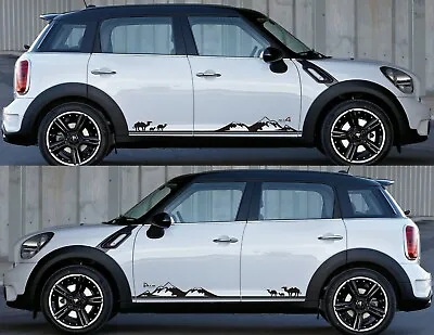 Vinyl Side Door Stripes Sticker Decal For Mini Cooper S Hatch Racing JCW Mirror • $34.70