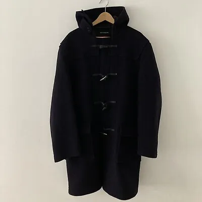 Gloverall Duffle Coat Size 40 Navy Blue Mid Length Toggles Wool Blend Hood • $161.62