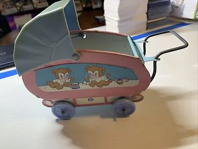 1950s Vintage Ohio Art Tin Litho Baby Doll Buggy Carriage Toy With Doll • $50