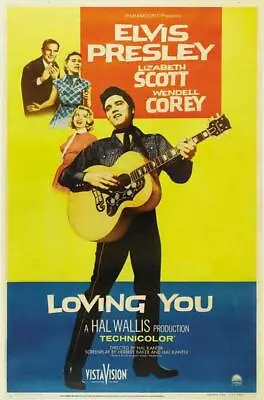 LOVING YOU Movie POSTER 27 X 40 Elvis Presley Wendell Corey Lizabeth Scott B • $24.95