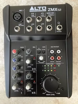 £35 • Buy Mixer ZMX52 (Alto 5 Channel Compact Portable Live Studio Band Mix - Boxed - NEW!