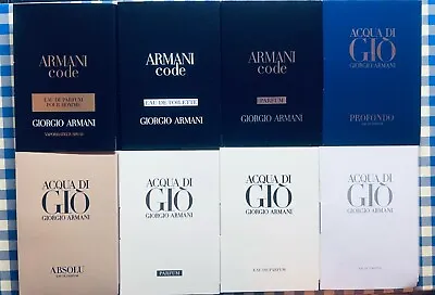 Giorgio Armani Men Perfume Collection Sample Spray Vials 1.2ml / 0.04oz 8pc Set • $29.95