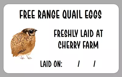 Personalised Quail Egg Box Labels Small Customized Carton Stickers With Date • £2.70