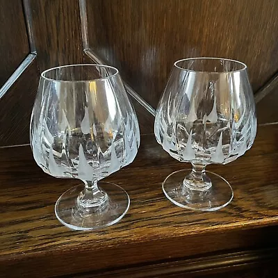 Set Of 2 Mikasa Flame D'Amore Crystal Brandy Glasses Snifters 5.75” Discontinued • $80.25