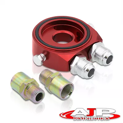 M20X1.5 3/4-16 JDM Cars Oil Turbo Cooler Adapter Relocate Sandwich Plate Red • $17.99