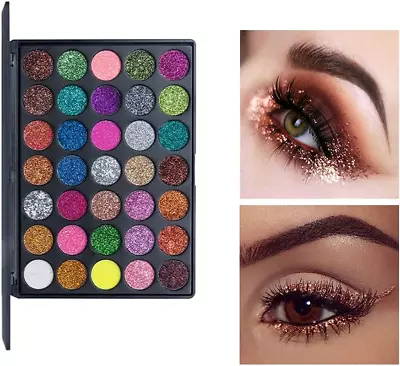 VERONNI Pro 35 Color Glitter Shimmer Eyeshadow Makeup Palette Pigment Stage M... • $36.59