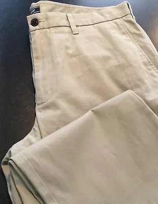  Lands End  A Flat Front Vicuna 100% Cotton Corduroy Casual Chinos 36W/30  • $24
