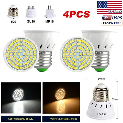 4pcs LED Bulb Spotlight 7W MR16 GU10 E27 2835 80-SMD Lamp 110V 12V Bright Light • $10.99