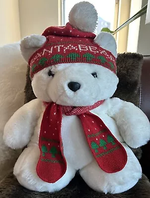 1985 SANTA BEAR - 1st Issue! Dayton Hudson Marshall Field's Plush Hat & Scarf • $49.50