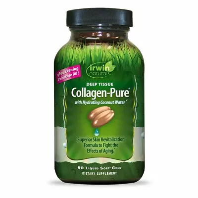 Irwin Naturals Deep Tissue Collagen-Pure With Coconut Water 80 Soft-Gels SEALED • $14.99