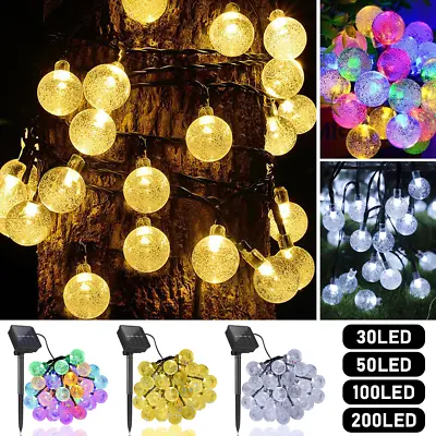 £7.99 • Buy LED Crystal Globe Solar String Lights Outdoor Waterproof Tree Christmas Decor 
