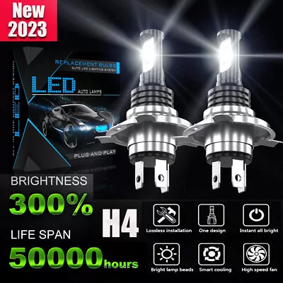 H4 9003 HB2 LED Motorcycle Headlight Bulb HID Hi/Low Beam 6000K High Power • $20.56