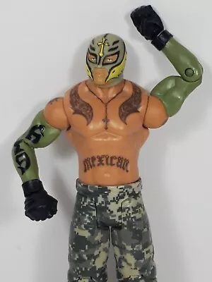 WWE Rey Mysterio Camouflage Pants 2011 Mattel 6  Wrestling Action Figure -15- • $12