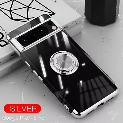 For Google Pixel 8 Pro/8/7 Pro/7A/6A Slim Magnetic Plating Case With Ring Stand • $9.59