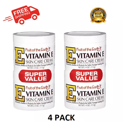 Fruit Of The Earth Vitamin E Skin Care Cream Super Value 4 Oz. 4 Pack • $12.15