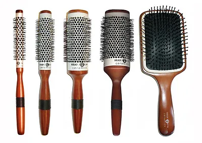 Head Jog Ceramic Wooden Radial Brush + Paddle Professional Hairdresser Set • £49.95