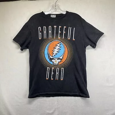 Grateful Dead Logo Steal Your Face T Shirt Fade Black Men's Small • $14.99